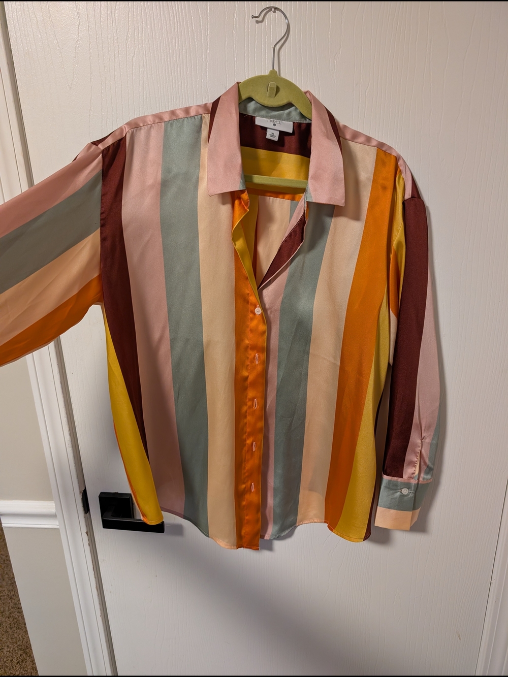 Fe Noel x Target Silky Striped Button Down XL - Picture 2 of 3